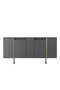Hanah Home Conjunto de muebles de salón Luxe, Antracita y Oro